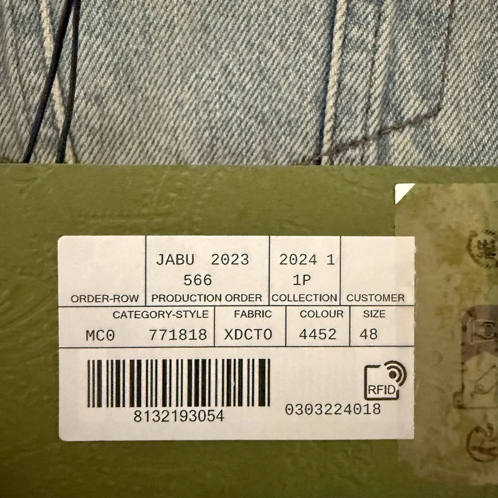 Gucci• Reversible Light Blue Denim & Beige GG Monogram Jacket